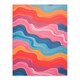 image 3 of Abstract Pastel Waves Pink Yellow Red Acrylic Black Framed Wall Art Print A4