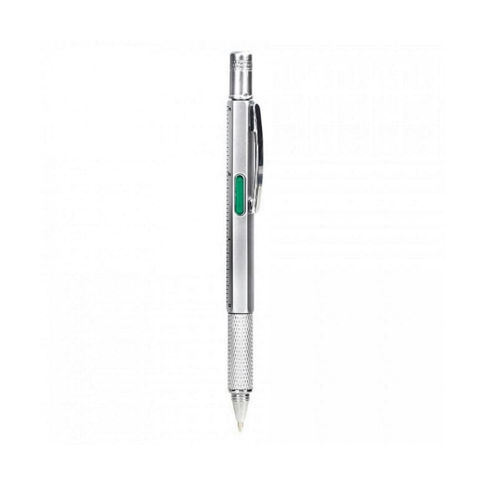 image 1 of Kikkerland 4 in 1 Pen Multi Tool Silver