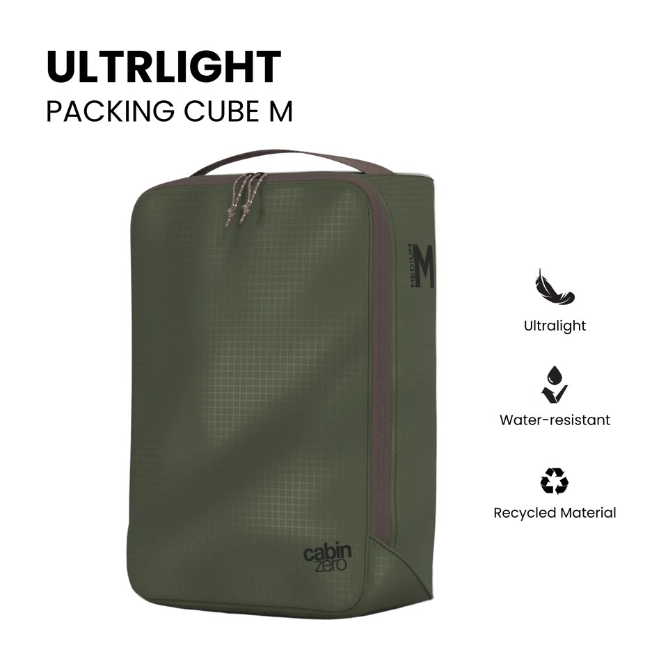 image 1 of CabinZero Ultralight Packing Cube (Medium), Lightweight Travel Organizer | Green | GEORGIAN KHAKI