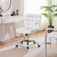 image 2 of Yaheetech Mid-Back PU Leather Office Task Chair with Rolling Wheels | White