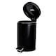 image 4 of Harbour Housewares Bathroom Pedal Bin - 3L - Black - Round Stainless Steel Slim Rubbish Dustbin Lid and Inner Liner Bucket
