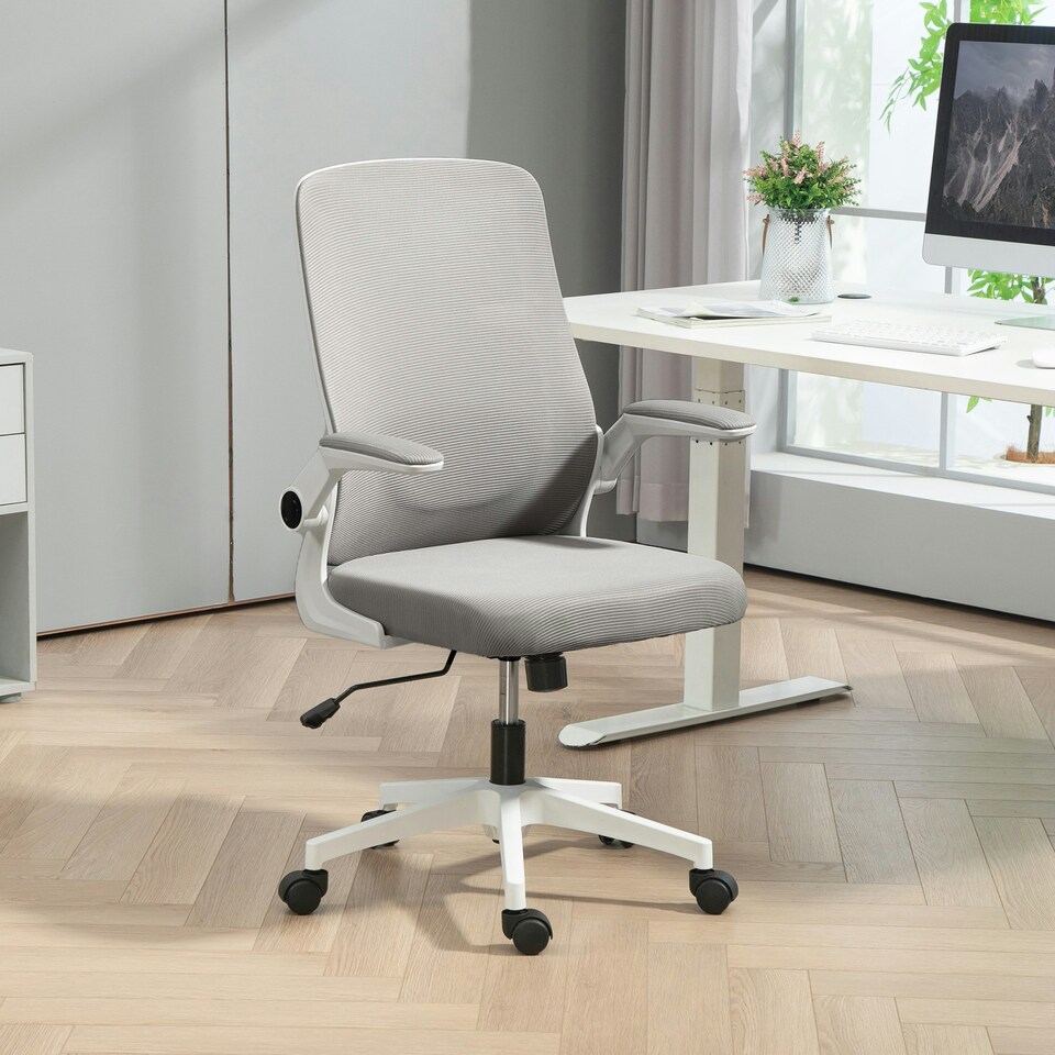 image 1 of HOMCOM Mesh Desk Chair with Tilt Function, Lumbar Support Black