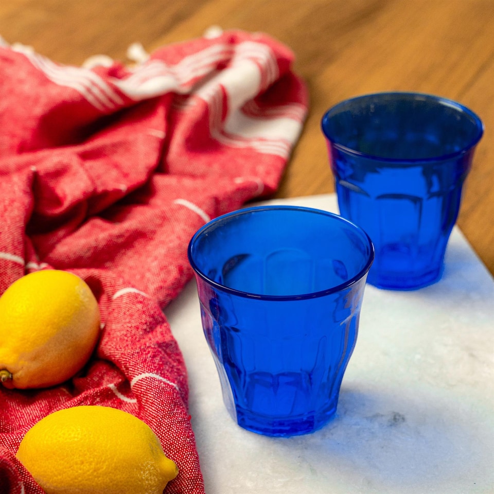 image 1 of Duralex Picardie Glass Tumblers - 250ml - Sapphire - Pack of 6 | Blue | Sapphire