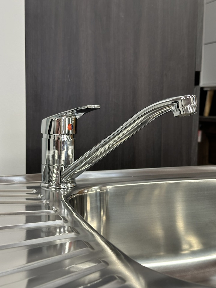 image 1 of JD Greta 1000mm Utility Room Sink Unit With Tap, Kitchen Base Cabinet - Grey Matt | Grey