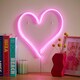 image 1 of ValueLights Heart neon Heart Neon White Illuminated Decoration and Integrated LED 3W Pink Bulb