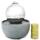 image 4 of Primrose Eclipse Silver Stainless Steel Sphere Water Feature with Lights 23cm