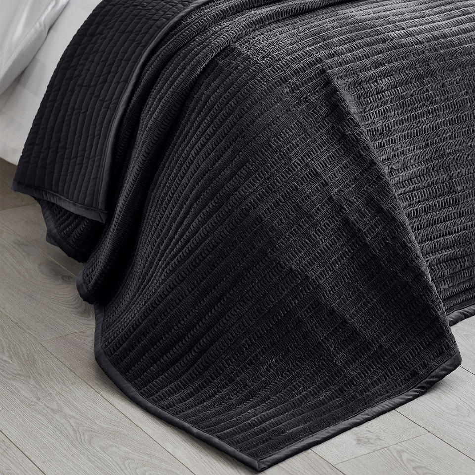 image 1 of Catherine Lansfield Velvet Pinsonic Quilted Bedspread