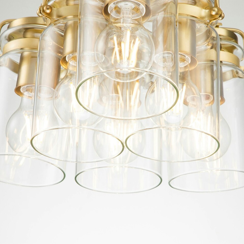 image 1 of Kichler Brinley Cluster Pendant Ceiling Light Brushed Brass