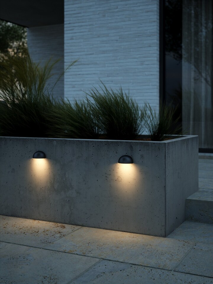 image 1 of Nordlux Scorpius Outdoor Wall Light Black Plastic Solar E14 Sensor Weatherproof - Mains Powered, IP44 | Black | Black