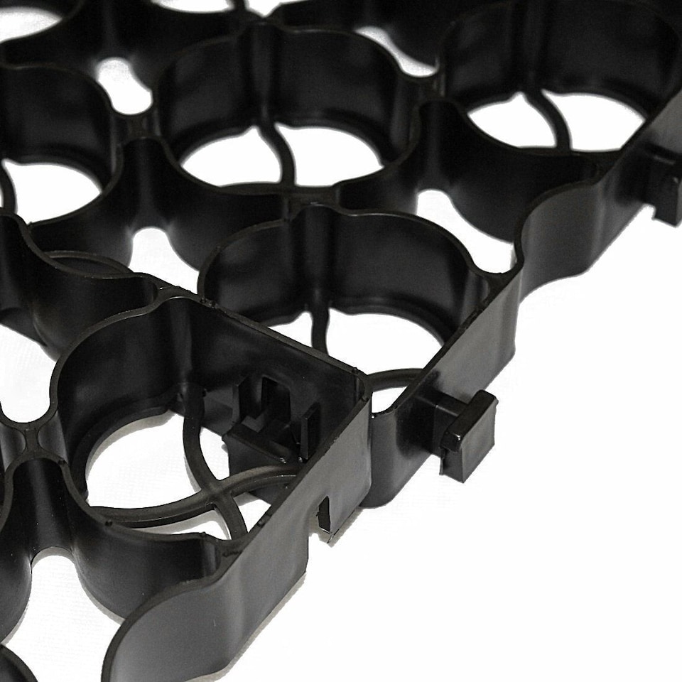 image 1 of True Products TruePave 4ft x 3ft Shed Base Kit 12 Interlocking Plastic Grids With Weed Fabric | Black