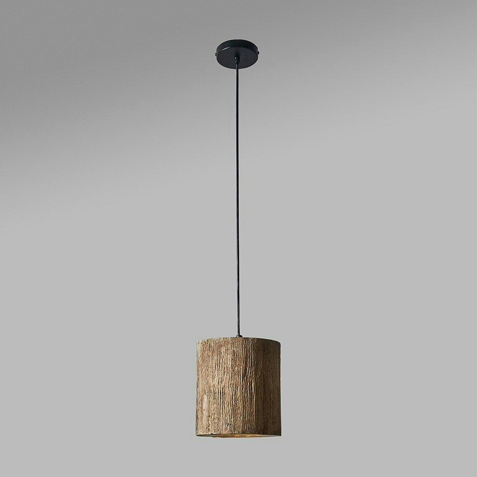image 1 of ValueLights Natural Rustic Wooden Tree Log Cylinder Ceiling Light Shade