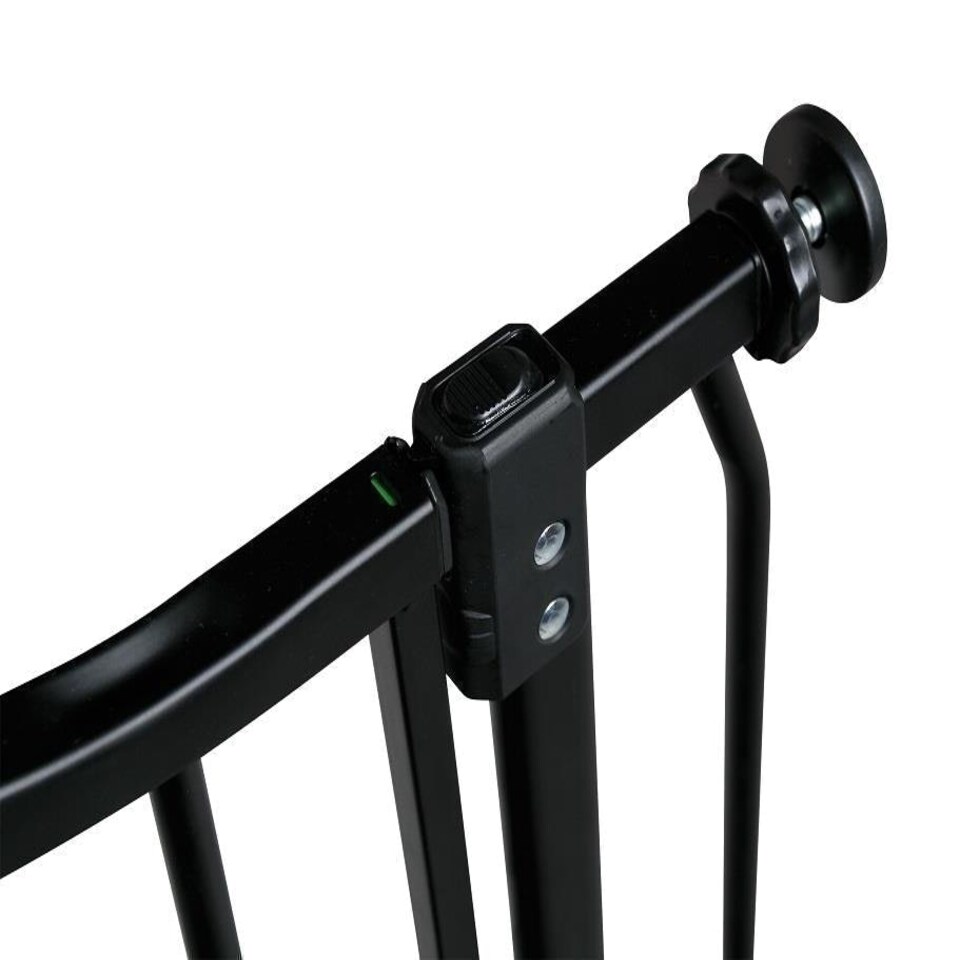 image 1 of Bettacare Curved Top Dog Gate, 71cm - 80cm, Matt Black, Pressure Fit Pet Gate for Dog and Puppy, Pet and Dog Barrier