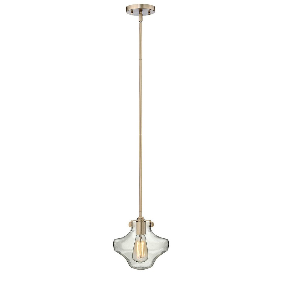 Congress 1 Light Ceiling Pendant Brushed Caramel Clear Glass, E27