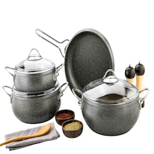 Alya Collection 7-Piece Non-Stick Granite Cookware Set (Grey)