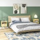 image 2 of Bedside Tables, Set of 2, Boho Side End Table w/ Drawer, Storage Compartment