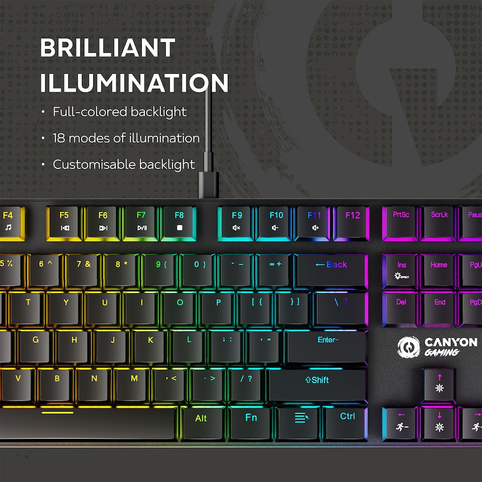 image 1 of Canyon Cometstrike GK-55 Keyboard Wired US Black