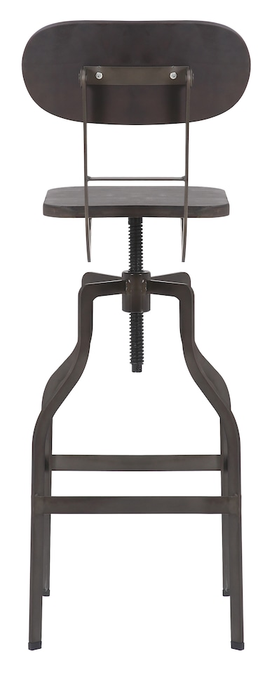 image 1 of Bolzano Single Vintage Kitchen Bar Stool, Steel Legs, Height Adjustable Screw Swivel, Breakfast Bar & Home Barstool, Espresso