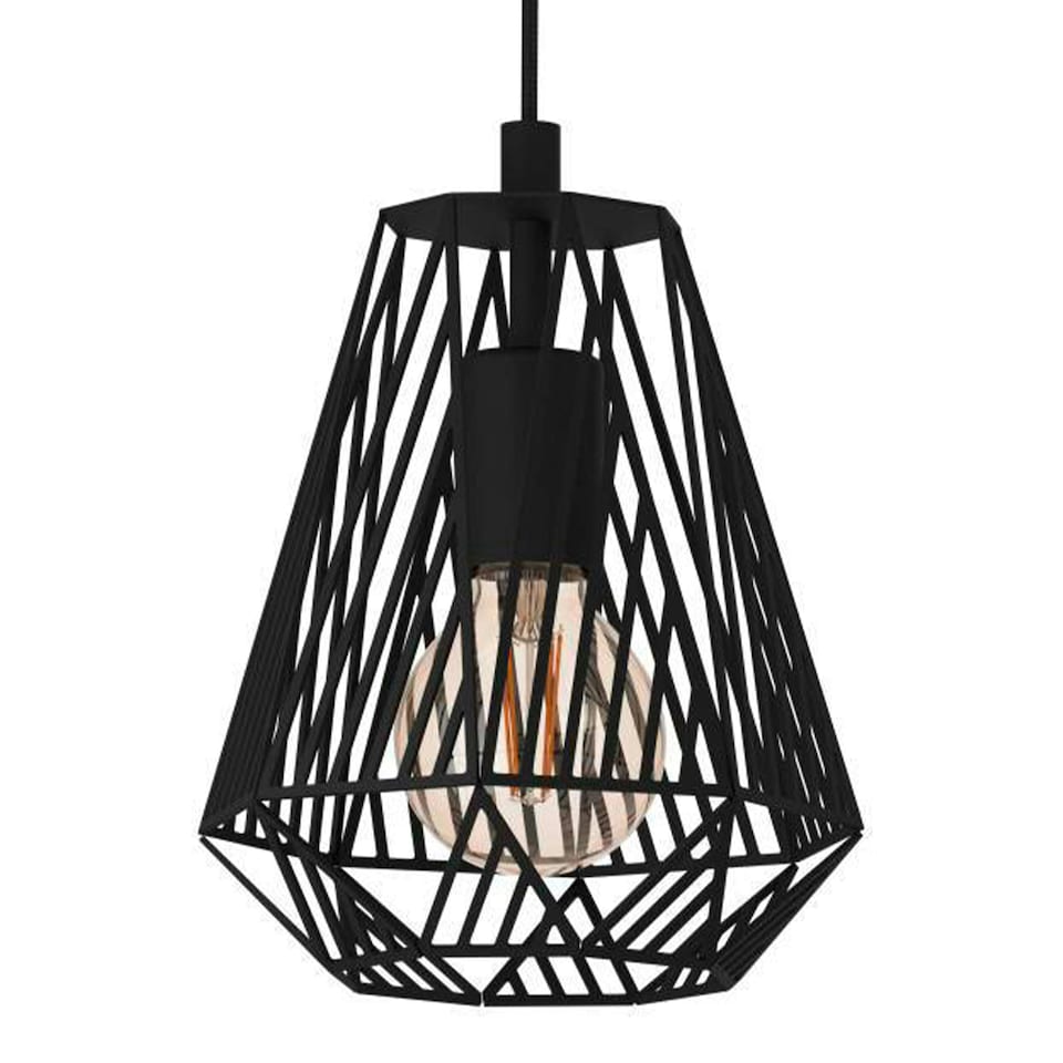 image 1 of EGLO Stype Industrial Black Steel Pendant Light WBS Black