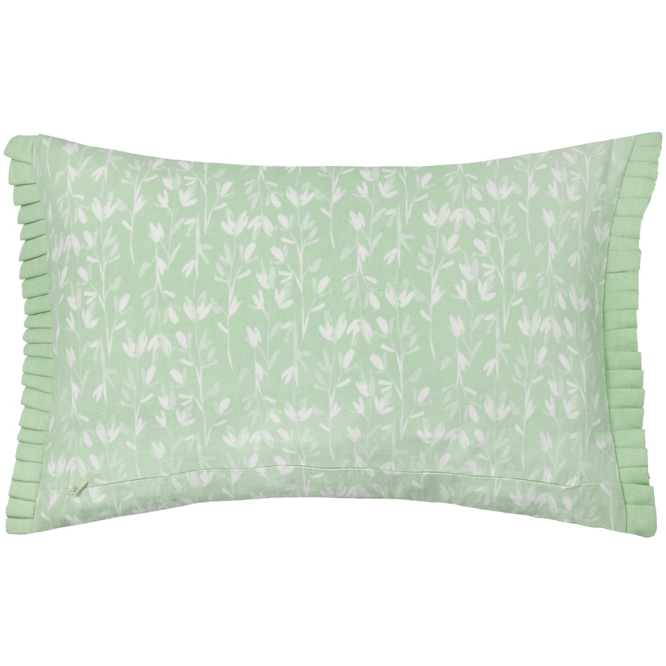 image 1 of Wylder Belle Cotton Cushion, Sage, 30 x 50cm
