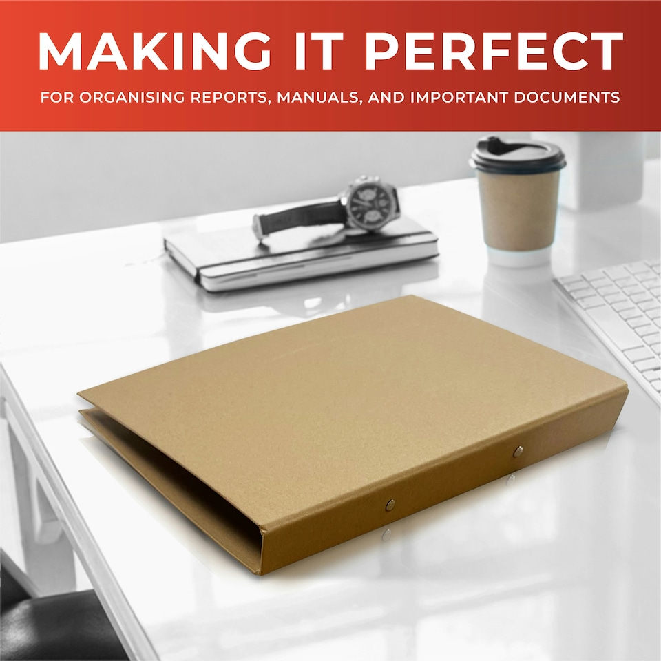 image 1 of A4 Kraft Paperboard Ring Binder 2-O Ring