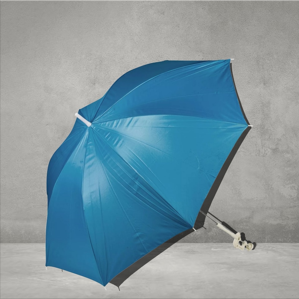 image 1 of Screw Clamp Garden Beach Parasol Umbrella UV Protection | Blue | 1