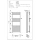 image 3 of Zennor - White Electric Towel Rail H1200mm x W500mm Curved 500w Standard