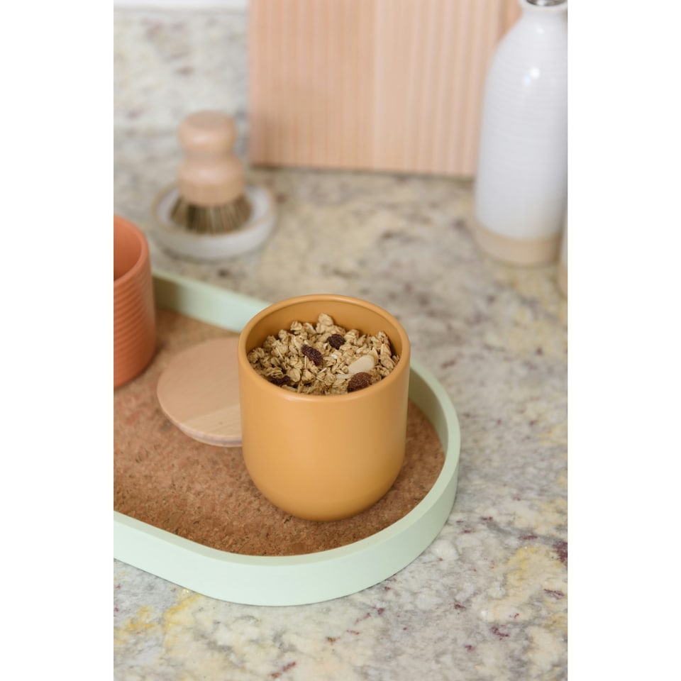 image 1 of KitchenCraft Kitchen Canister Yellow Stoneware 9x10cm