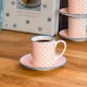image 3 of Nicola Spring 12 Piece Hand-Printed Espresso Cup & Saucer Set - 65ml - Orange Orange