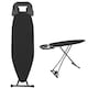 image 1 of Ironing Board 120 x 40cm Ironing Board Table Folding Metal Iron,Lightweight Iron Board Rack Foldable Non Slip Adjustable Height