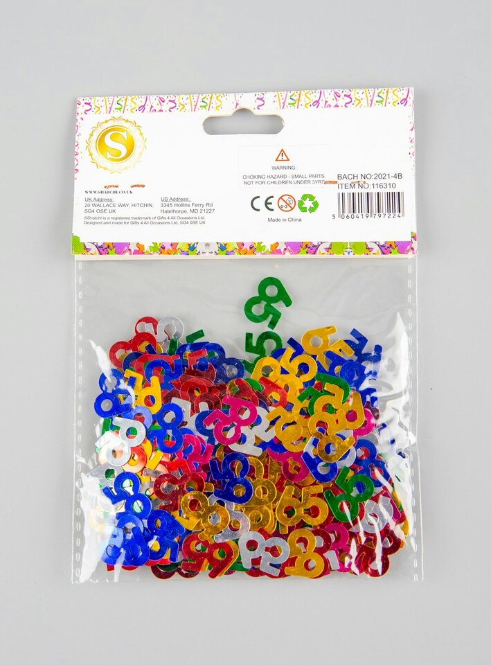 image 1 of 4 Packs of 65th Multicolor Confetti