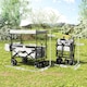 image 7 of Outsunny Outdoor Push Pull Wagon Stroller Cart w/ Canopy Top Grey