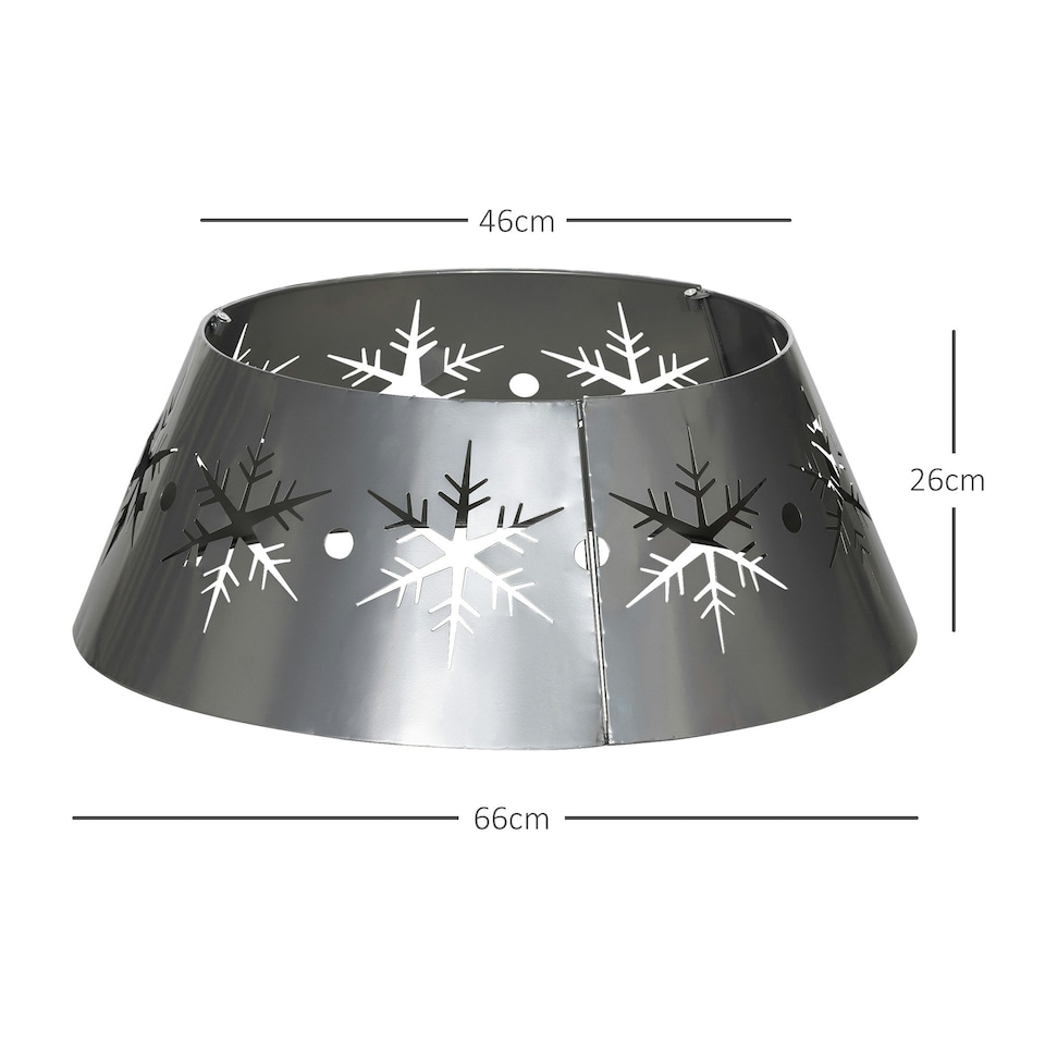 image 1 of HOMCOM Christmas Tree Base Cover with Hollow Snowflake Patterns Xmas Decoration