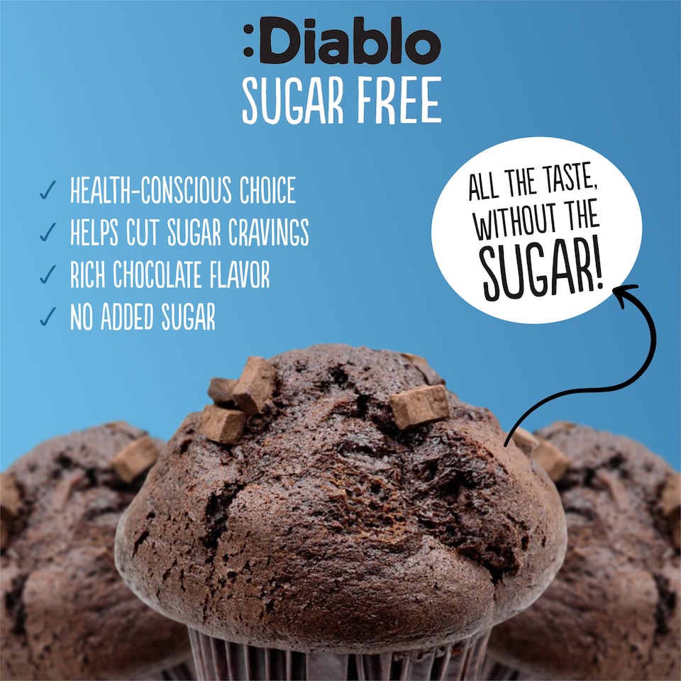image 1 of Diablo Sugar Free Chocolate Muffins 6 x 45g