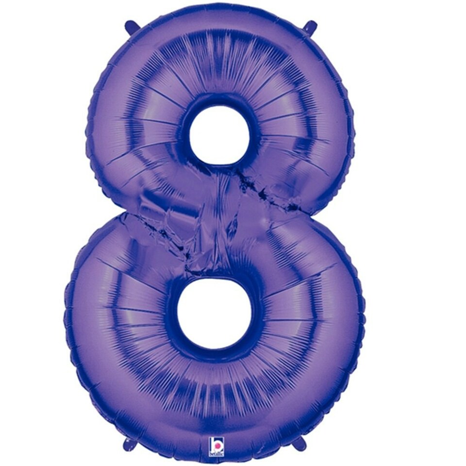 Oaktree Number 8 Foil Balloon - Purple - One Size