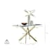 image 5 of Furniturebox Leonardo Glass and Gold Leg Modern 4 Seat Dining Table