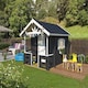 image 2 of Lekstuga Lido-Log Cabin, Wooden Garden Room, Timber Summerhouse, Home Office - L270 x W330 x H210.9 cm Brown