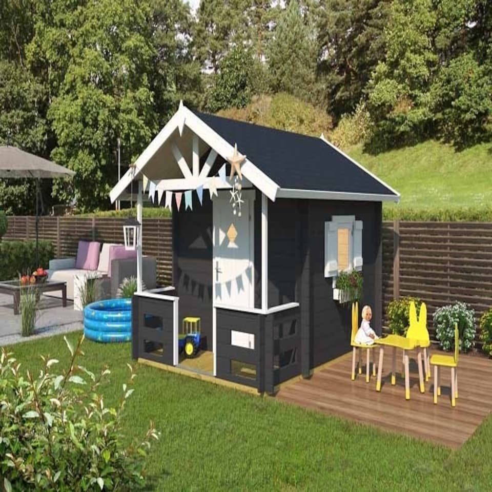 image 1 of Lekstuga Lido-Log Cabin, Wooden Garden Room, Timber Summerhouse, Home Office - L270 x W330 x H210.9 cm Brown