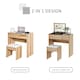 image 5 of HOMCOM Dressing Table Set Cushioned Stool Flip-up Mirror Drawer Chipboard Wood