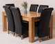 image 3 of Kuba 180 x 90 cm Chunky Oak Dining Table and 6 Montana Leather Chairs | Black | Black