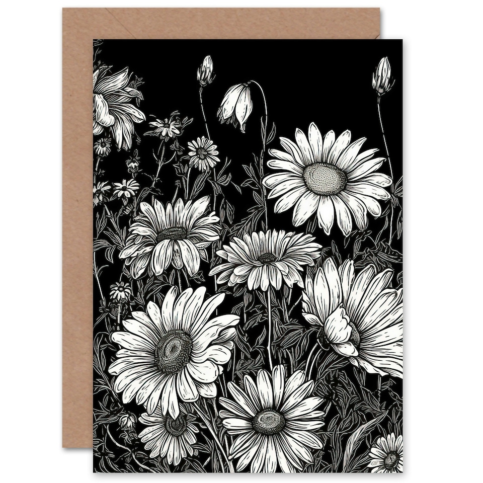 image 1 of Daisy Gerbera Wildflower Wife Birthday Card