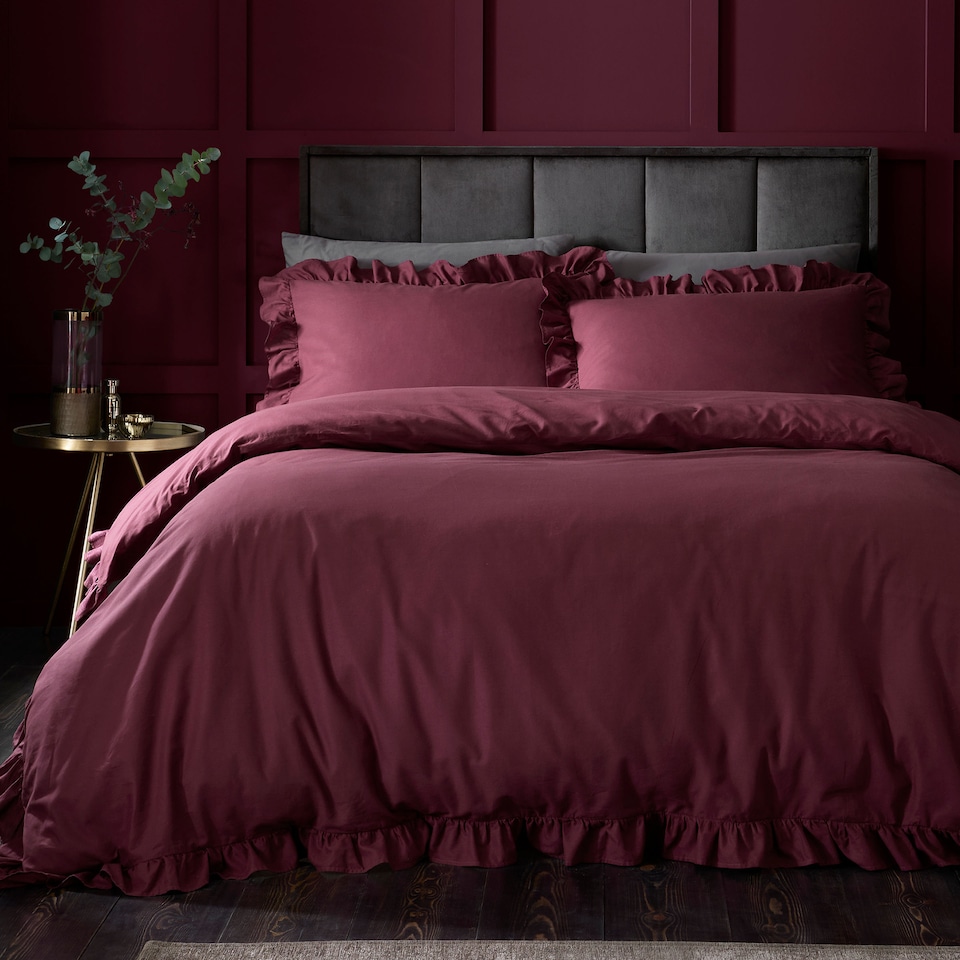 image 1 of Appletree Cassia Frill Duvet Cover Set Berry