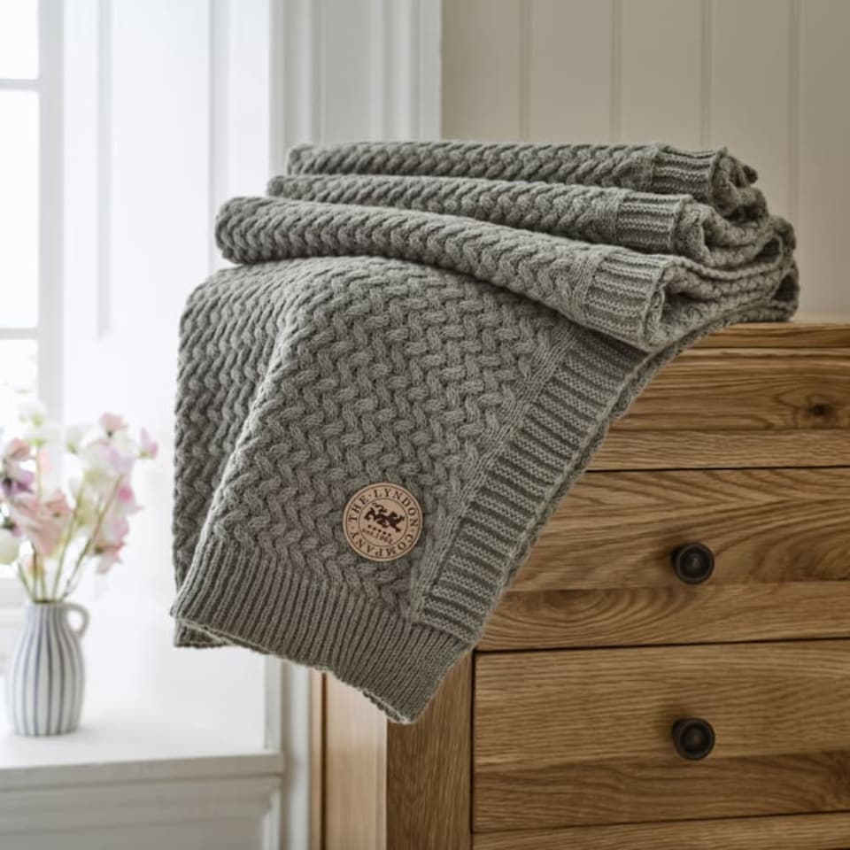 image 1 of Cadenza Supersoft Yarn Dyed Knitted Throw
