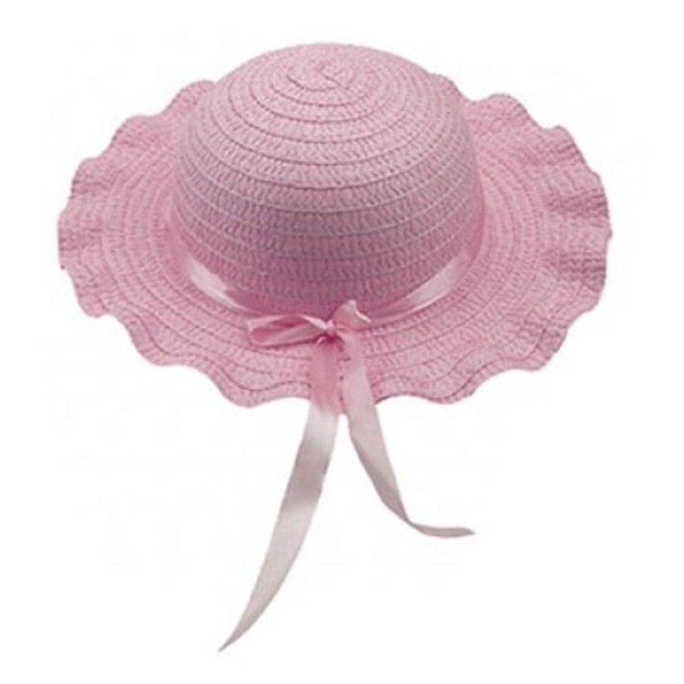 Children Pink Easter Bonnet With Ribbon