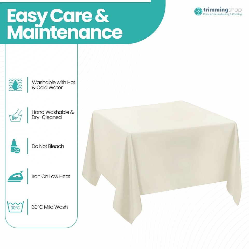 image 1 of Square Tablecloth Polyester, Premium Linen Table Cover - 54" x 54"