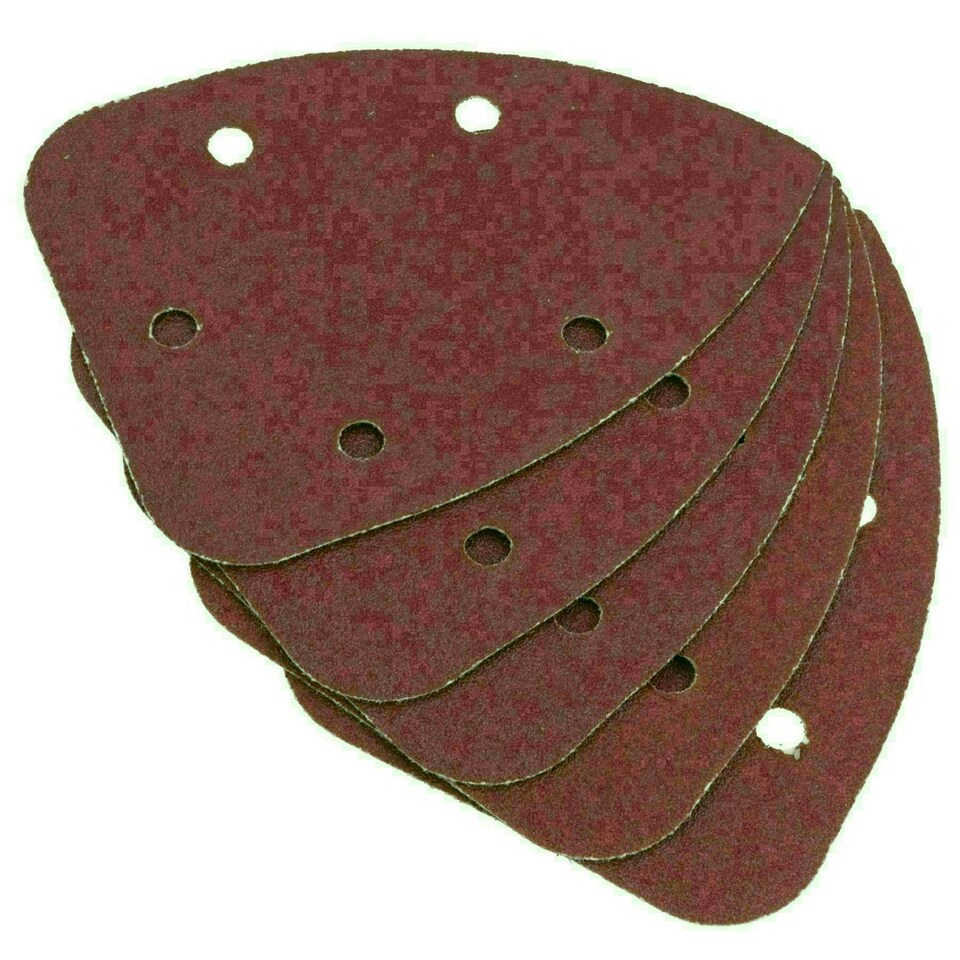 image 1 of Hook And Loop Detail Sanding Pads Discs 140mm Triangular 80 Grit Medium 100pc