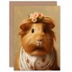 image 1 of Cute Dressed Up Guinea Pig Thank You Kids Child Art Card