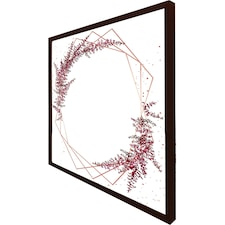 Pink flower and geometric shapes (Picture Frame) Brown | XS