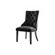 image 1 of Furniturebox 2x Belgravia Black Velvet Knockerback Dining Chairs Black Leg
