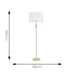 image 7 of ValueLights Marissa White Fabric Shade with Brushed Gold Stacked Ball Floor Lamp | White