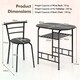 image 2 of COSTWAY 3-Piece Dining Table Set Kitchen Breakfast Nooks Table and Chairs